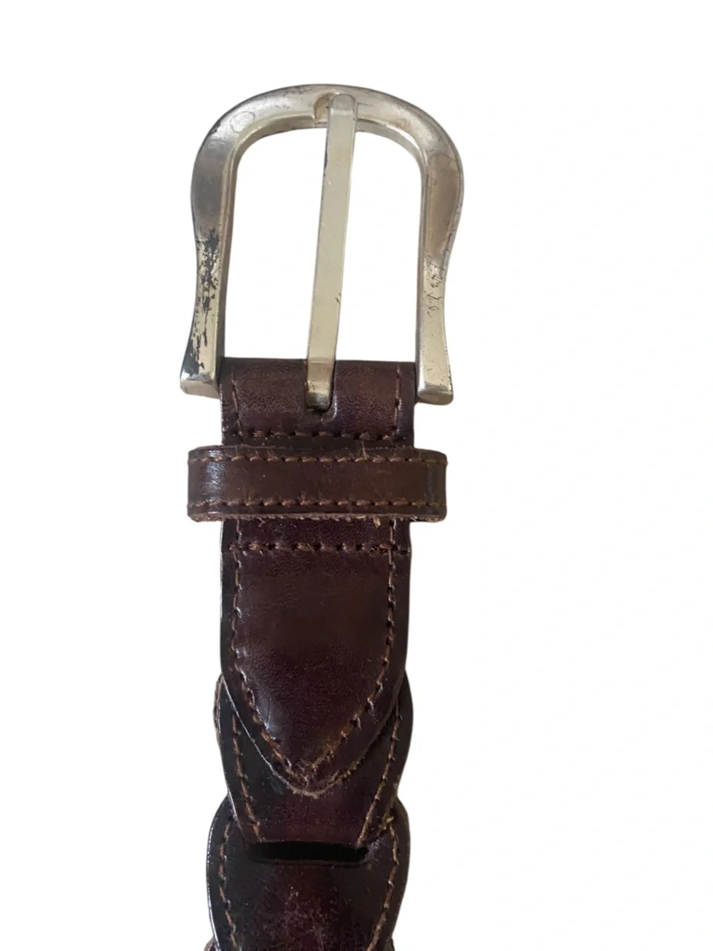 The Limited Braided Genuine Leather Belt with Brass Buckle - Brown